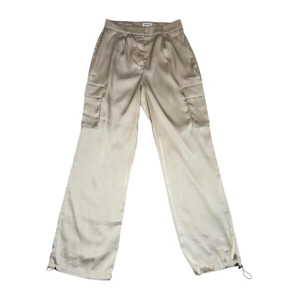 Superdown Seleste Jogger Cargo Pants Size S Champagne Drawstring Festival - Picture 1 of 7
